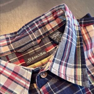 St. John's Bay Men's Casual Plaid Shirt - Red, Blue, Yellow